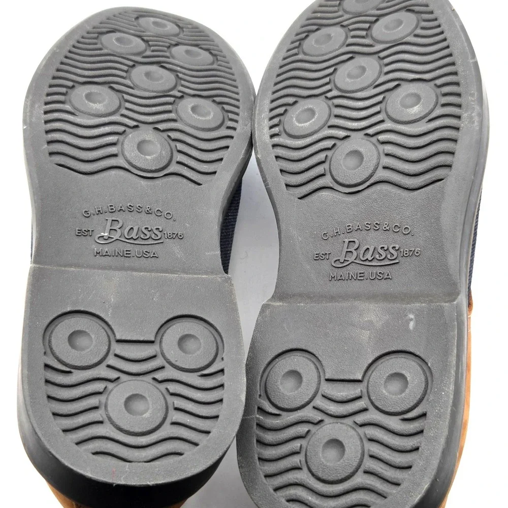 G.H. Bass & Co. Patterson Men's Shoes Blue Denim & Tan Nubuck Leather‎ Size 7.5